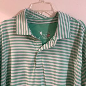 Green Striped Golf Polo